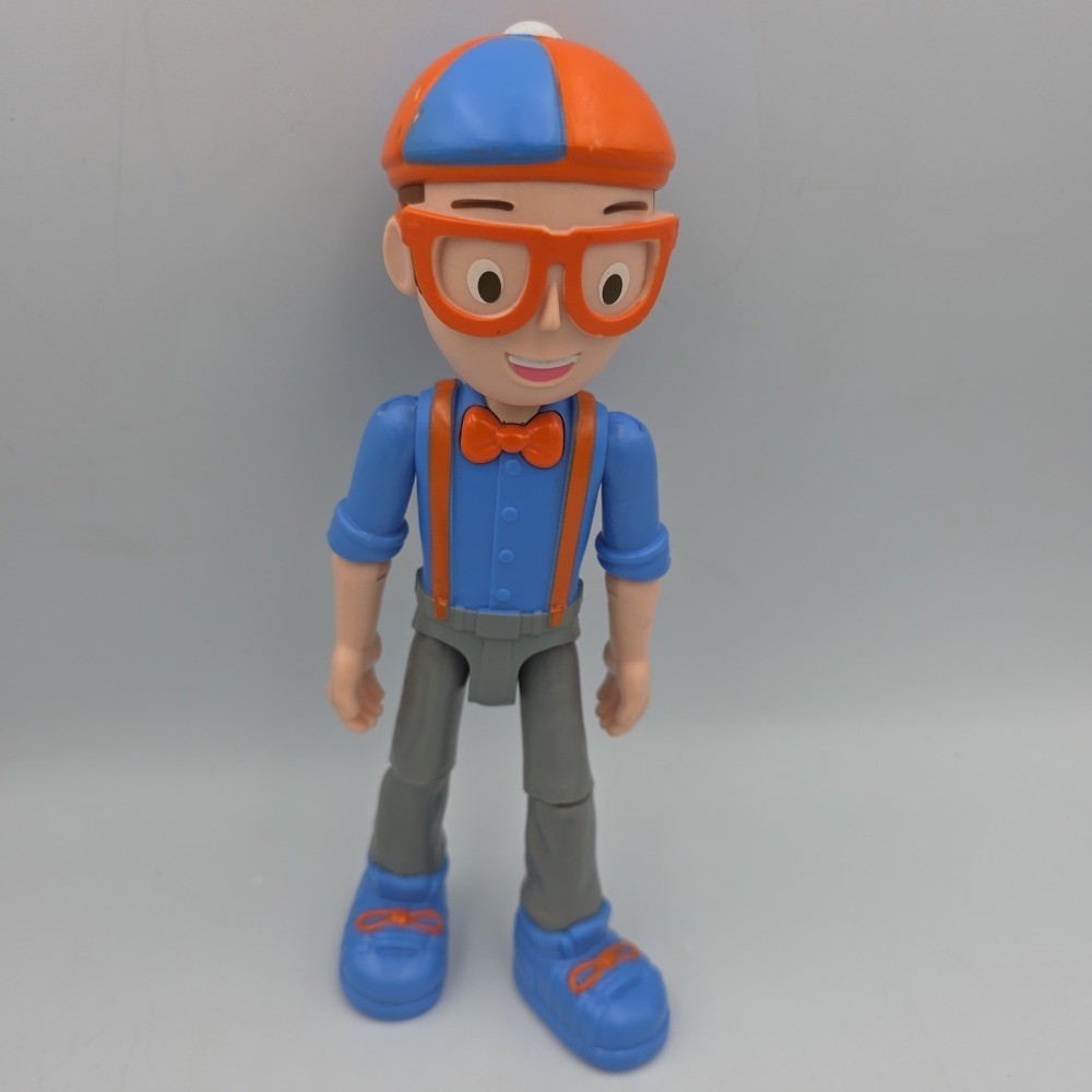 Blippi Talking Figure, 9-inch Articulated Toy with Sounds and Phrases No Battery